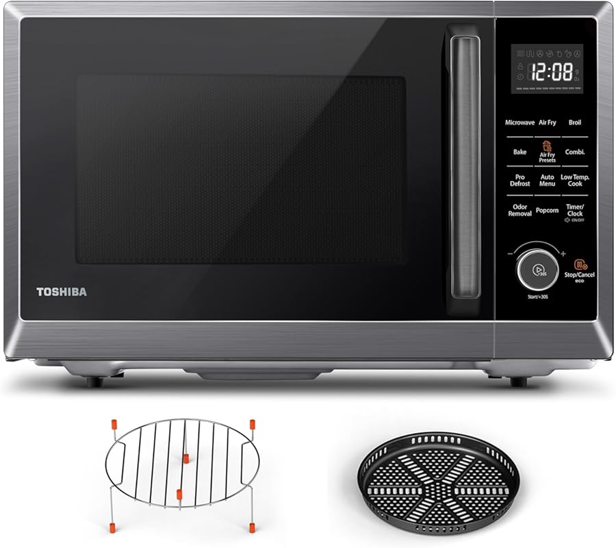 TOSHIBA ML2-EC10SA 8-in-1 Air Fryer Combo Countertop Microwave Oven, C