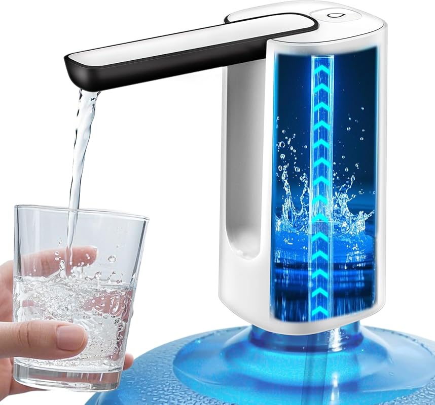 Foldable Electric Portable 5 Gallon Water Dispenser Pump, Automatic Lo