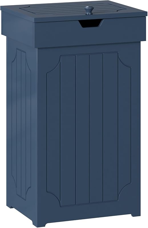 Function Home Farmhouse 13 Gallon Wooden Trash Can Cabinet, Dog Proof 