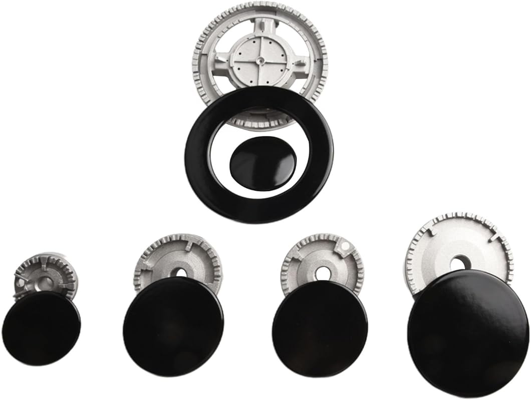 Flat Metal Gas Stove Burner Cap and Head Replacement Parts Set for Coo