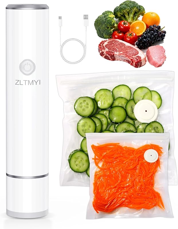 Compact Handheld Vacuum Sealer with 20 Reusable BPA-Free Bags, Type-C 