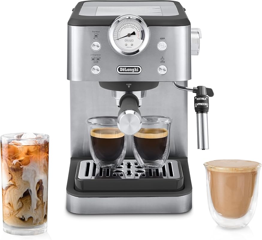 De'Longhi Classic Espresso Machine with 15-Bar Pump, Milk Frother & Te