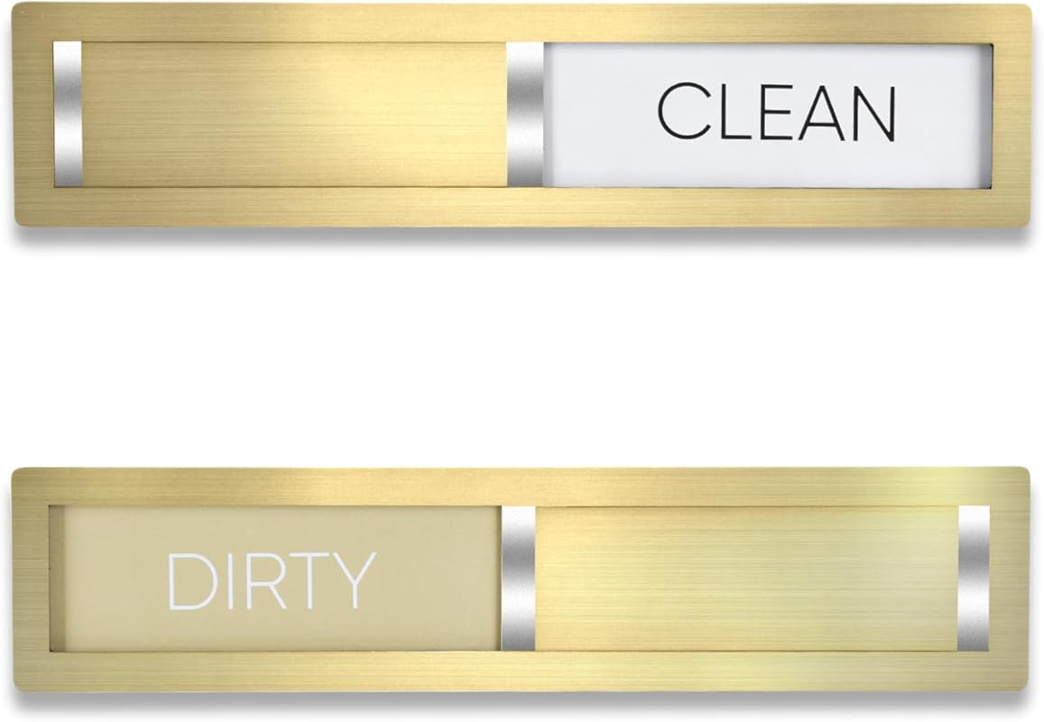 Premium Stainless Steel Dishwasher Magnet Clean Dirty Sign, Matte Fini