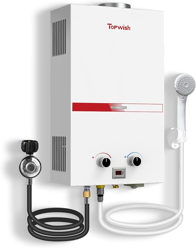 Portable Propane Tankless Water Heater 10L 2.6GPM, Instant Gas Hot Wat