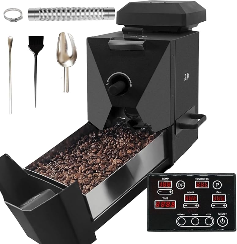 500g Automatic Coffee Roaster for Home & Cafe, Smokeless with Filter, 