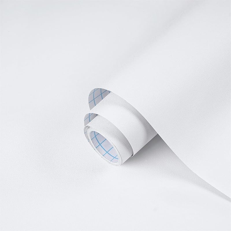 Dimoon White Peel and Stick Wallpaper, Thick Embossed Renter Friendly