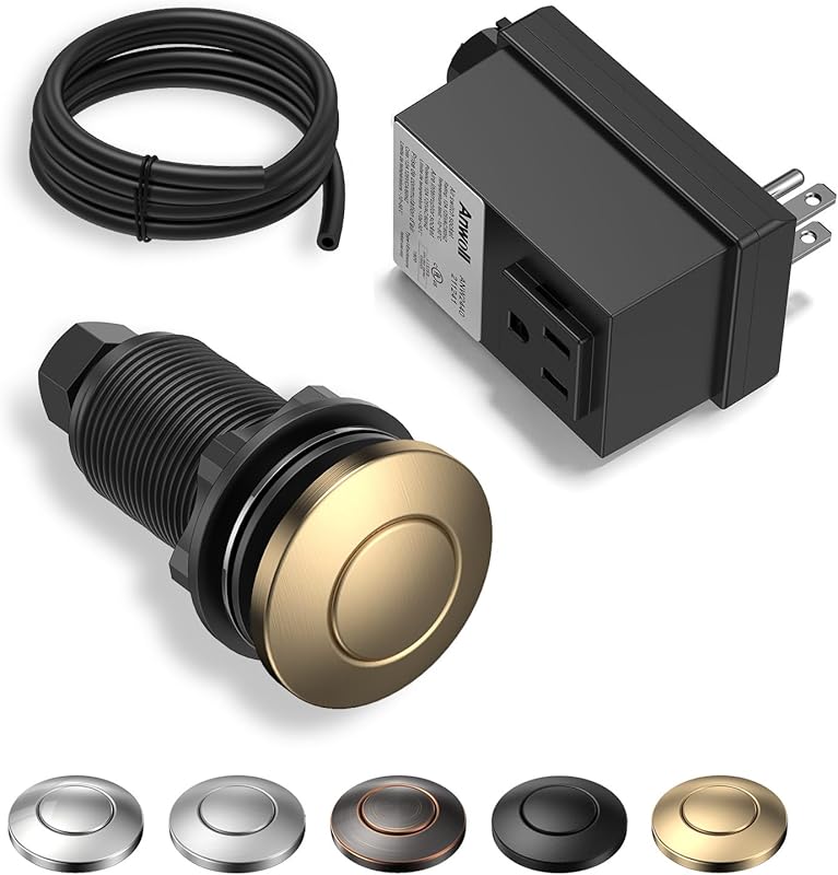 UL Listed Wireless Sink Top Garbage Disposal Air Switch Kit, Champagne
