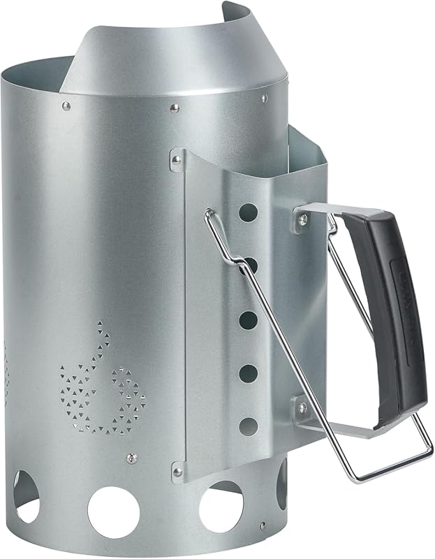 onlyfire Round Charcoal Chimney Starter with Heat Shield and Stay-Cool