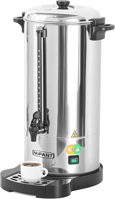 Commercial 100-Cup Coffee Urn, 15L Dispenser with Upgraded Percolator,