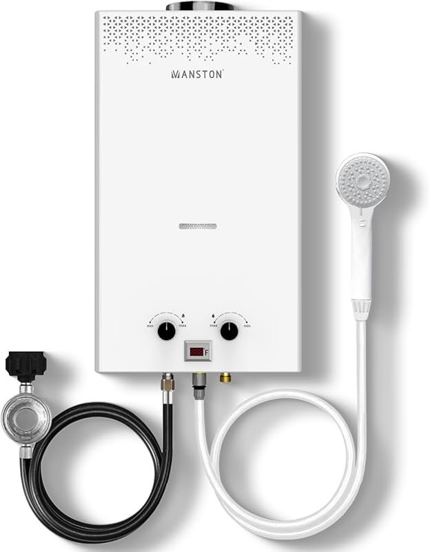 VANSTON Portable Outdoor Propane Tankless Water Heater, 2.64 GPM, Inst