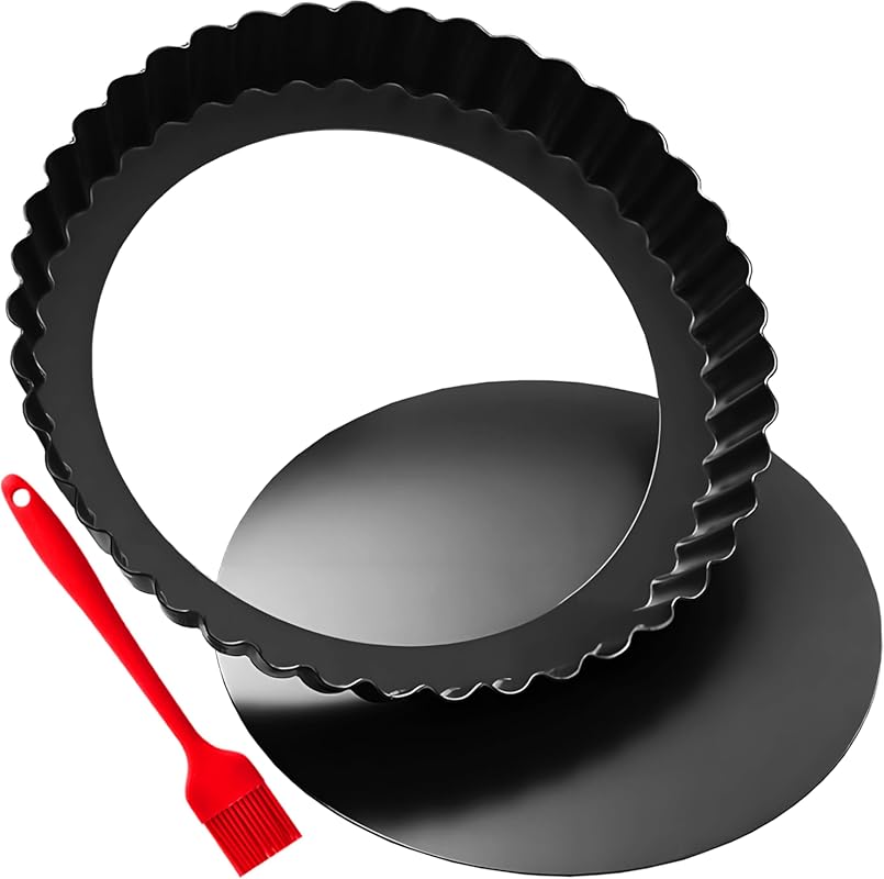Non-Stick 11-Inch Carbon Steel Tart & Quiche Pan with Removable Bottom