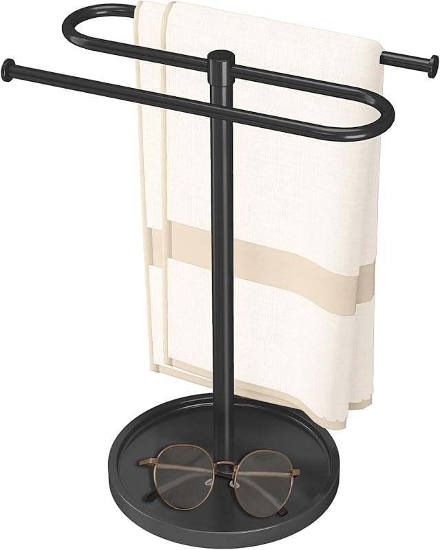 Black Stainless Steel S-Shape Hand Towel Holder Stand