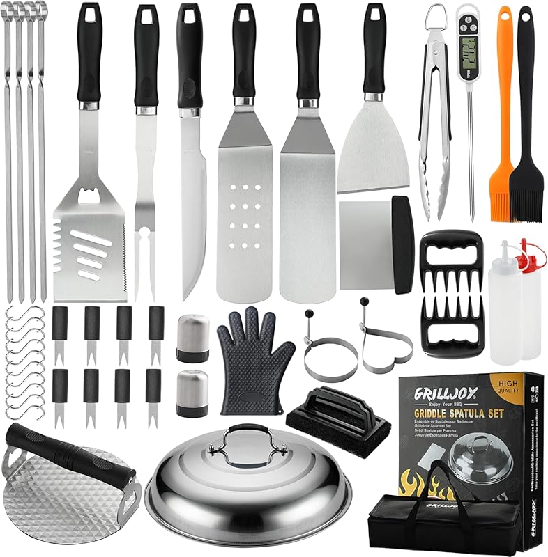 Grilljoy 46PC All-in-One Griddle Accessories Kit: Robust Plastic Handl