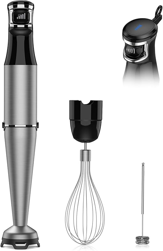1100W 3-in-1 Corded Immersion Blender with Whisk & Milk Frother for So
