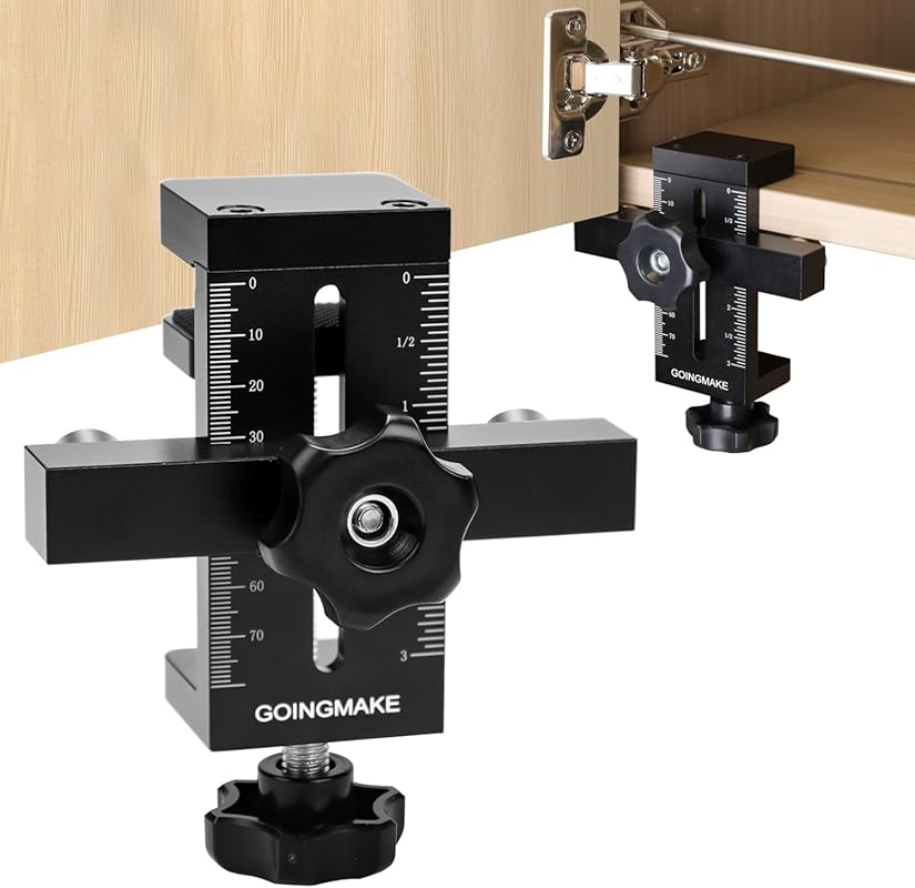 Adjustable Cabinet Door Mounting Jig with Quick Edge Positioner for Fr