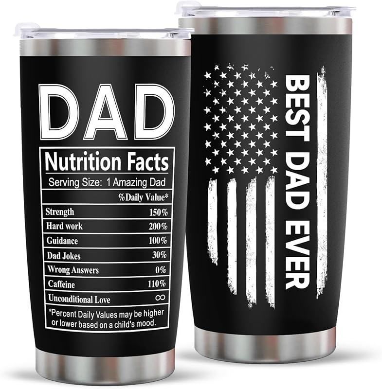 20oz Leakproof Stainless Steel Tumbler with Lid & Straw for Dad, Husba