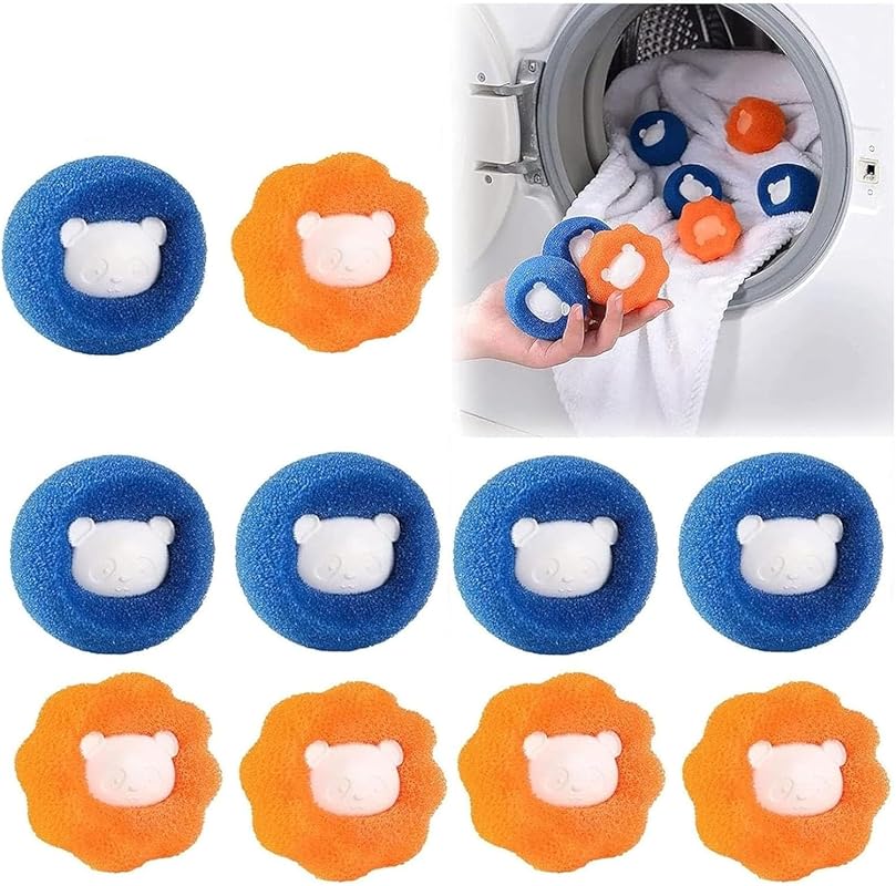 Pet Hair Remover (10-Pack) for Laundry - Dog & Cat Fur Catcher Dryer B