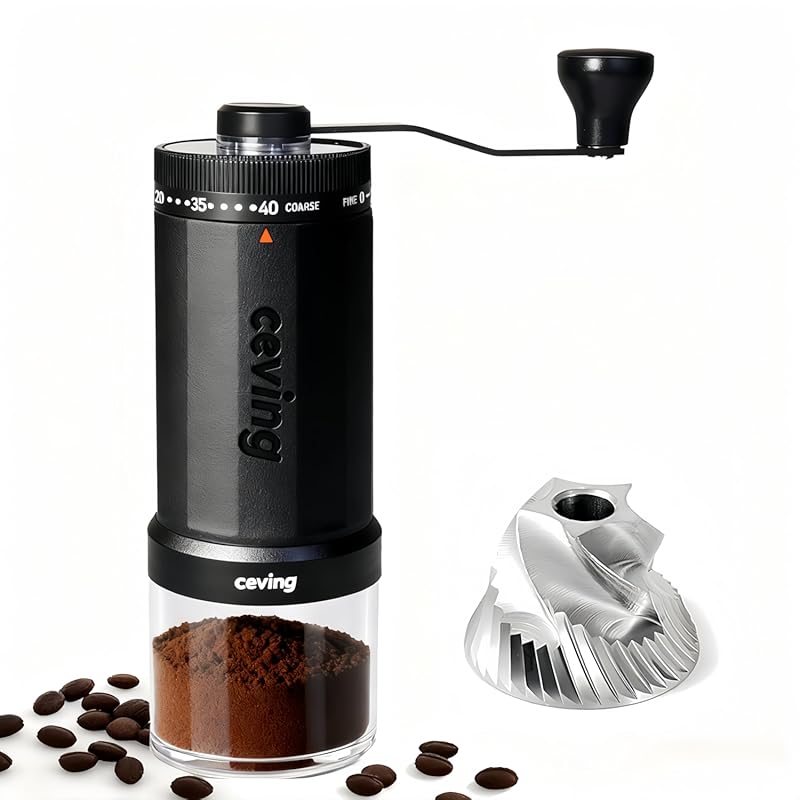Large Capacity Manual Coffee Grinder: 60g, Portable Stainless Steel Bu