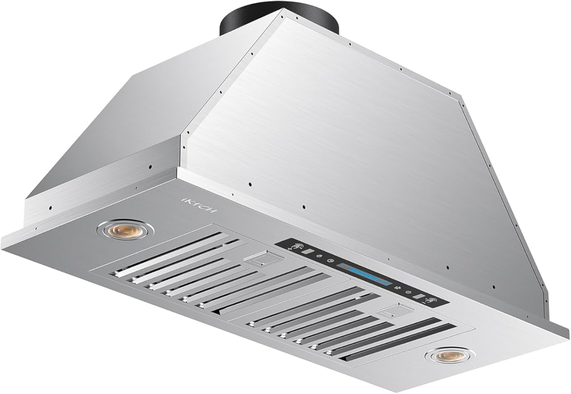 IKTCH 36-inch Insert Range Hood 390 CFM, Stainless Steel, Ducted/Ductl