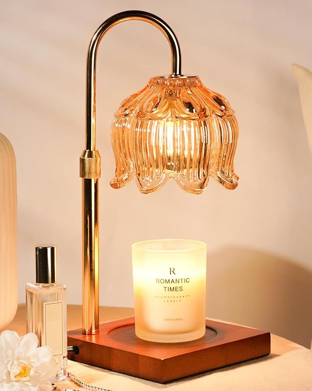Flower Candle Warmer Lamp: Timer, Dimmer, Adjustable Height, 2 Bulbs f