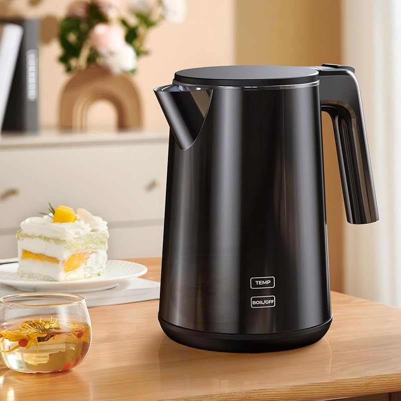 Fast-Boil 1.0L Stainless Steel Electric Kettle, 7 Temp Settings, 4H Ke