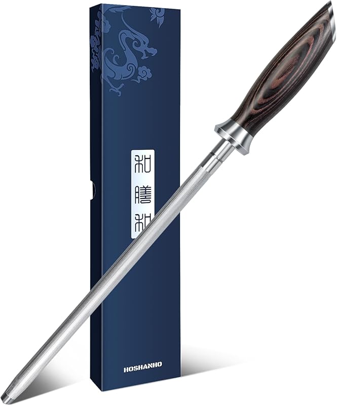HOSHANHO 10-Inch Professional Japanese High Carbon Honing Rod with Erg
