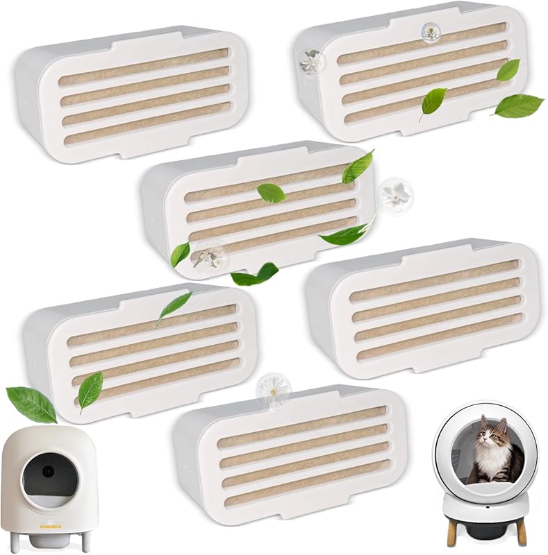 NewKe 6 Pack Deodorizer for PetSafe ScoopFree & HHOLOVE Self-Cleaning 