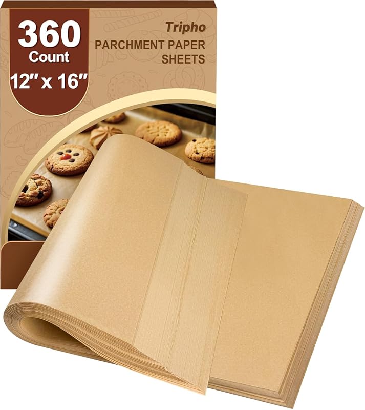 360 Heavy Duty Pre-cut Unbleached Parchment Paper Sheets 12x16, Non-St