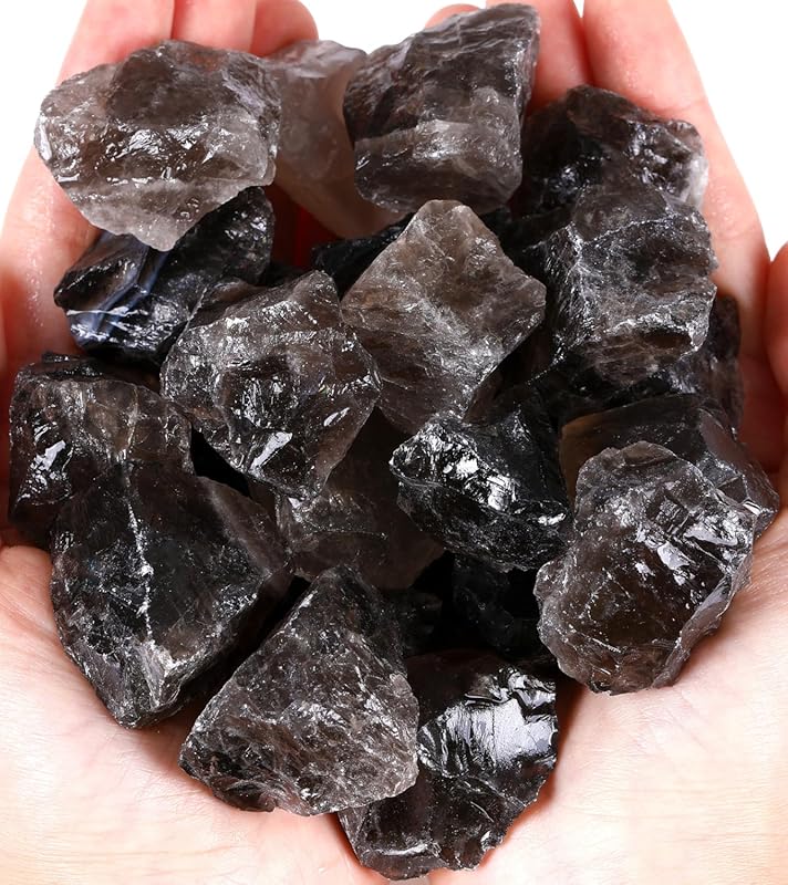 QINJIEJIE Smoky Quartz Raw Crystals, Large 0.8-1.2