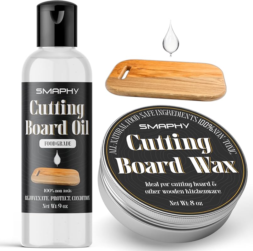 Natural Beeswax Wood Butter & Bamboo Cutting Board Oil (9oz) and Wax (