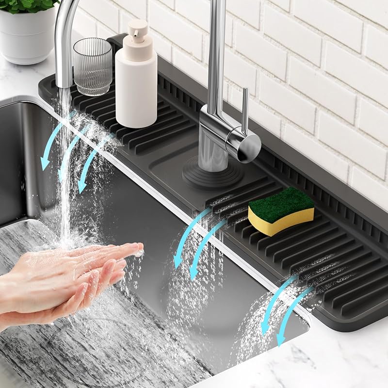24'' Longer Kitchen Faucet Mat Splash Guard