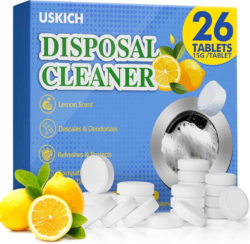 XL Foaming Garbage Disposal Cleaner Deodorizer Tablets: Natural Lemon