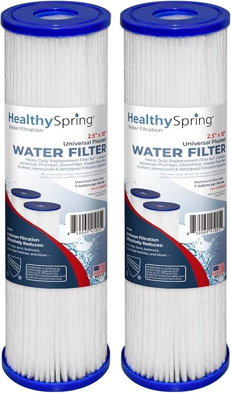 USA Made High-Performance 5 Micron 10x2.5 Pleated Whole House Sediment