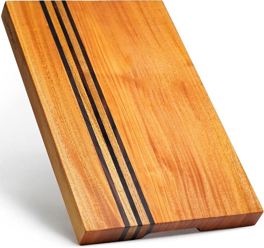 SHUMARU Mahogany Edge-Grain Cutting Board, Handmade in Bali with Sono 