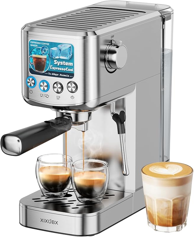 20 Bar Stainless Steel Espresso Machine with Milk Frother, 42oz Remova