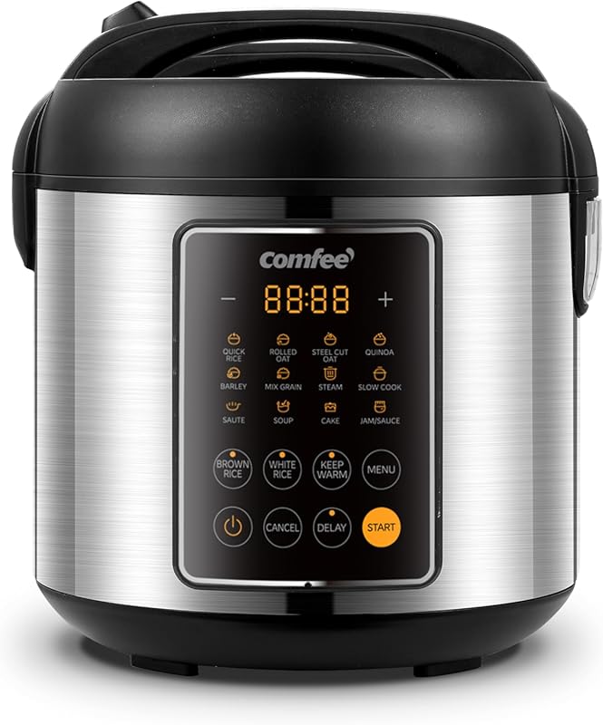 COMFEE' 14-in-1 Stainless Steel Multi-Cooker: 20-Cup Rice Cooker, Stea