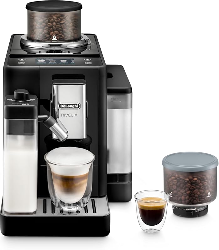 De'Longhi Rivelia Automatic Espresso Machine with Grinder, Milk Frothe