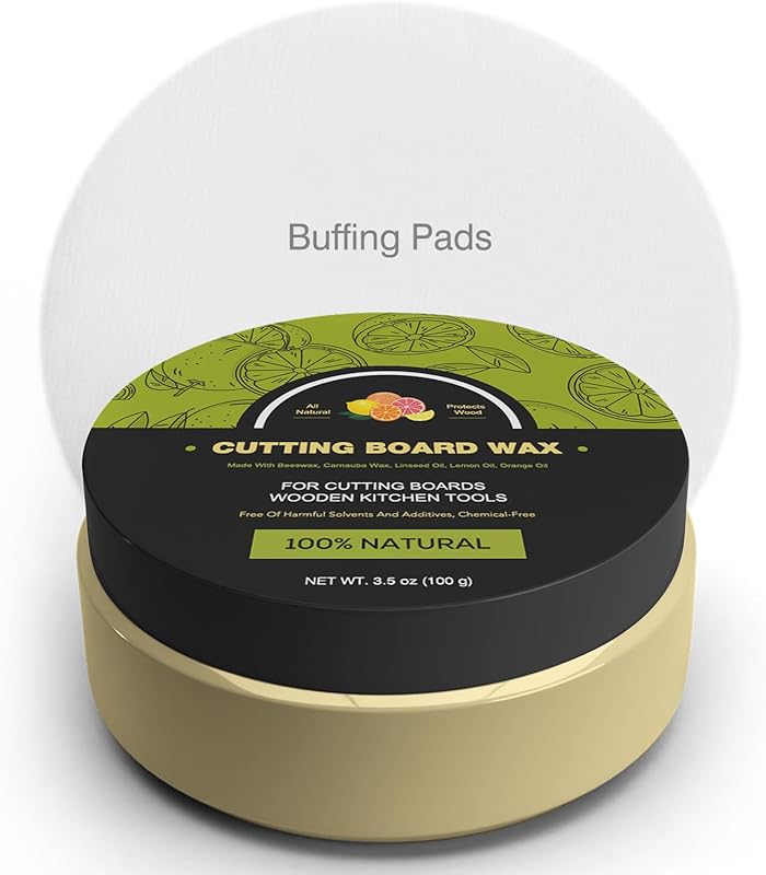 Cutting Board Finish Wax: Natural Beeswax & Carnauba with Lemon & Oran