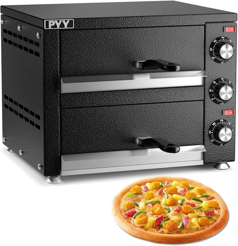 PYY 12 Inch Commercial Electric Countertop Pizza Oven, Double Decker S