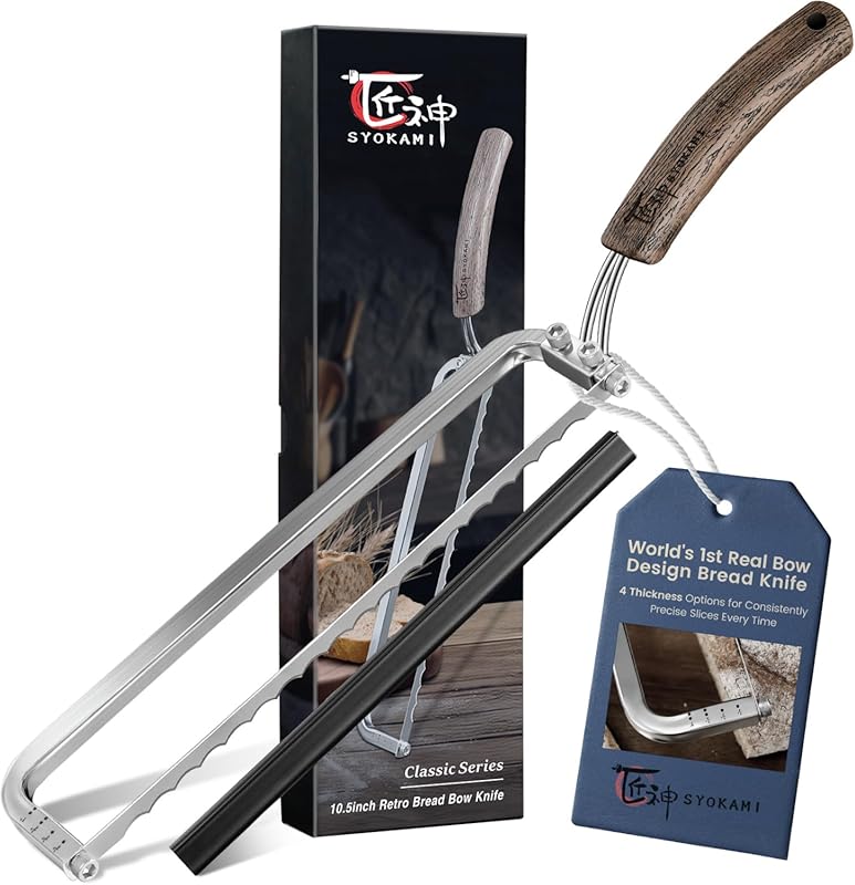 2025 Upgrade Bow-Design Sourdough Bread Knife with Razor-Sharp Edge & 