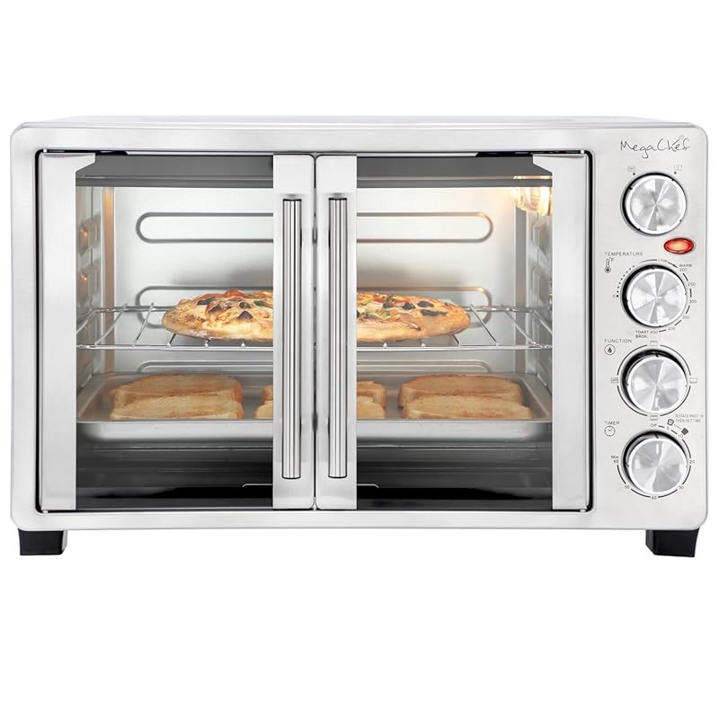 MegaChef 31.7 Liter French Door Multi-Function Electric Toaster Oven w