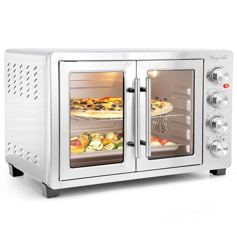 MegaChef 47 Quart Electric French Door Countertop Oven with Rotisserie