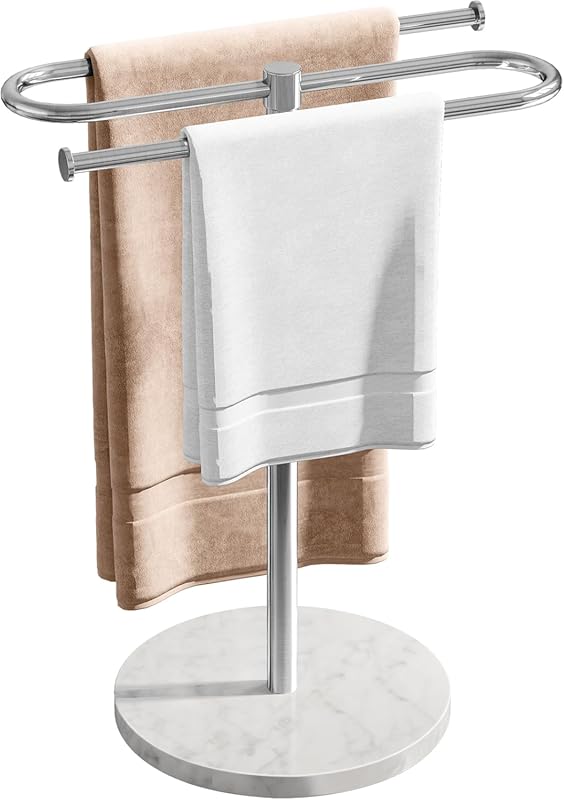 S-Shape Hand Towel Holder Stand with Marble Base