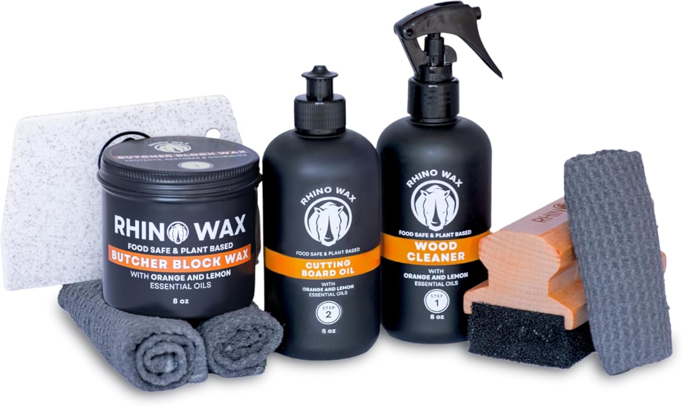 Butcher Block Ultimate Care Kit: Oil, Wax, Cleaner, Scraper, Applicato