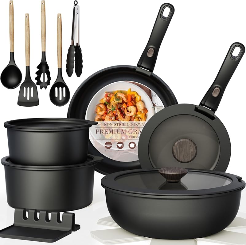 Astercook 21-Piece Ceramic Nonstick Cookware Set