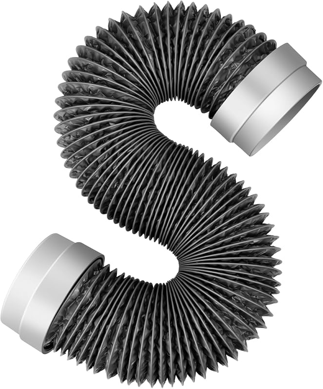 4-Inch 8FT Flexible Aluminum Dryer Vent Hose Kit with Rubber Seal Conn