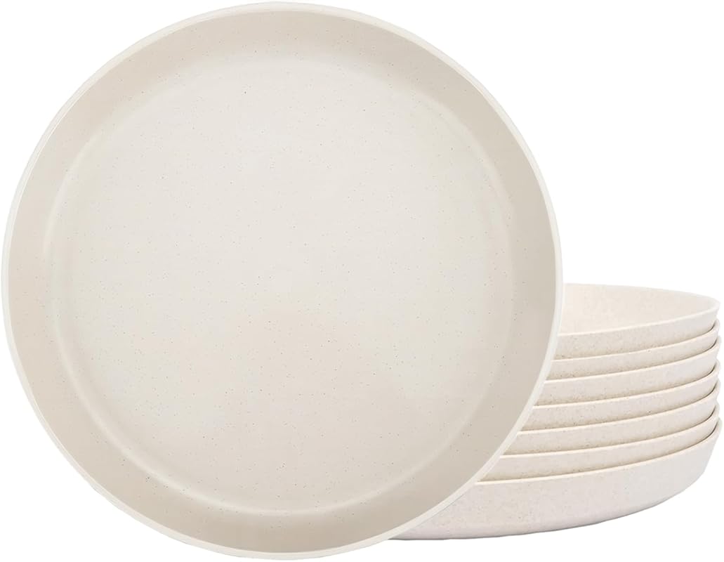 10 Inch Unbreakable Wheat Straw Plates, Set of 8 – Microwave & Dishwas