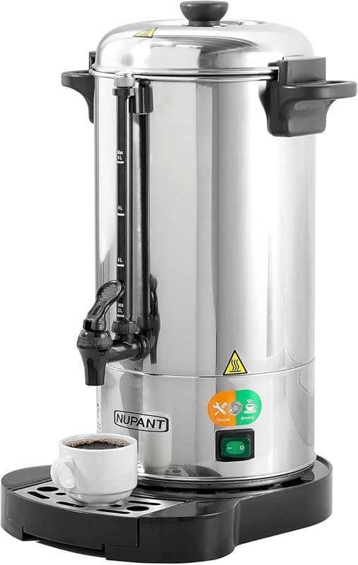 Commercial 50-Cup Coffee Urn, 8L Dispenser with Upgraded Percolator, 3
