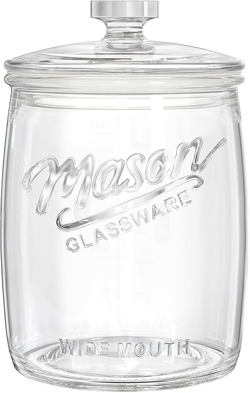 Folinstall 1 Gallon Large Glass Cookie Jar with Airtight Lid, Food Sto