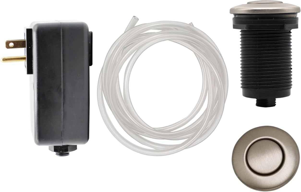 UL Approved Hands-Free Disposal Air Switch Kit, Brushed Stainless Stee